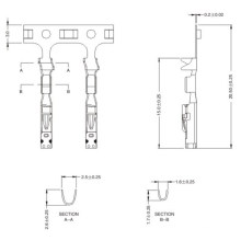 1.2mm spot welding Electrical Connector Terminal 5A female end CnSn SUS Material Gold Ag Sn Ni surface treatment-J0105902